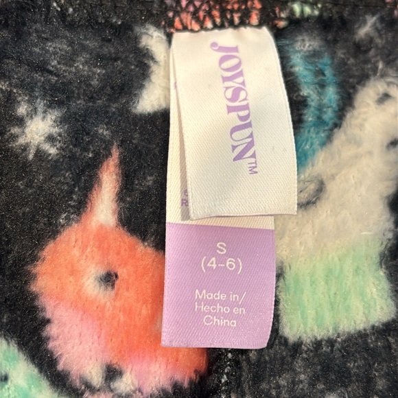 Women’s Joyspun Pajama Pants Black Whimsical Design Fuzzy Drawstring Waist S - Picture 2 of 13